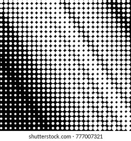Grunge halftone black and white dots texture background. Spotted vector Abstract Texture
