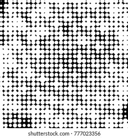 Grunge halftone black and white dots texture background. Spotted vector Abstract Texture
