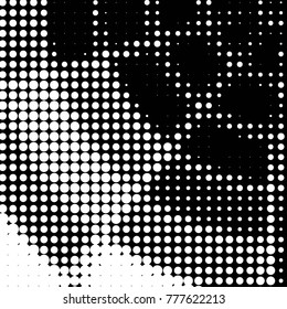 Grunge halftone black and white dots texture background. Spotted vector Abstract Texture
