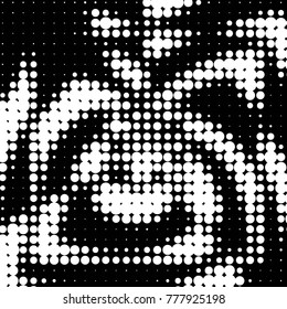 Grunge halftone black and white dots texture background. Spotted vector Abstract Texture
