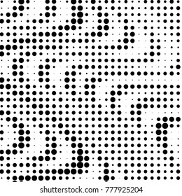 Grunge halftone black and white dots texture background. Spotted vector Abstract Texture
