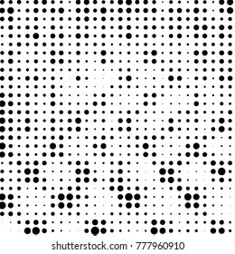 Grunge halftone black and white dots texture background. Spotted vector Abstract Texture
