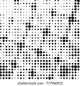 Grunge halftone black and white dots texture background. Spotted vector Abstract Texture
