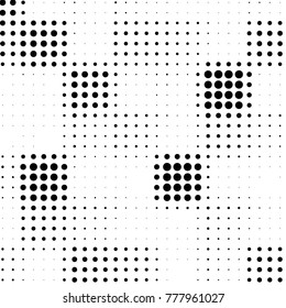 Grunge halftone black and white dots texture background. Spotted vector Abstract Texture
