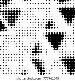 Grunge halftone black and white dots texture background. Spotted vector Abstract Texture
