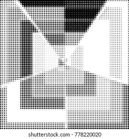 Grunge halftone black and white dots texture background. Spotted vector Abstract Texture
