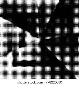 Grunge halftone black and white dots texture background. Spotted vector Abstract Texture
