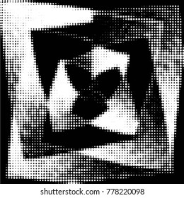 Grunge halftone black and white dots texture background. Spotted vector Abstract Texture
