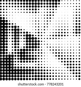Grunge halftone black and white dots texture background. Spotted vector Abstract Texture