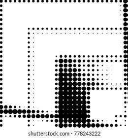 Grunge halftone black and white dots texture background. Spotted vector Abstract Texture