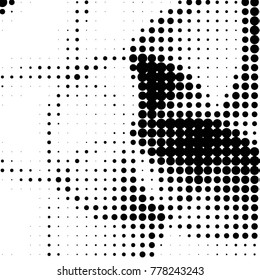 Grunge halftone black and white dots texture background. Spotted vector Abstract Texture