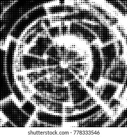 Grunge halftone black and white dots texture background. Spotted vector Abstract Texture

