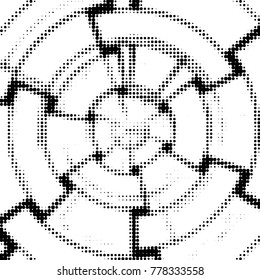 Grunge halftone black and white dots texture background. Spotted vector Abstract Texture

