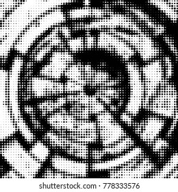 Grunge halftone black and white dots texture background. Spotted vector Abstract Texture
