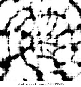 Grunge halftone black and white dots texture background. Spotted vector Abstract Texture
