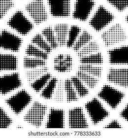 Grunge halftone black and white dots texture background. Spotted vector Abstract Texture
