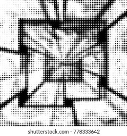 Grunge halftone black and white dots texture background. Spotted vector Abstract Texture
