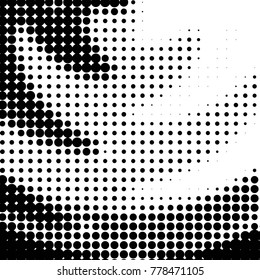 Grunge halftone black and white dots texture background. Spotted vector Abstract Texture
