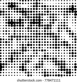 Grunge halftone black and white dots texture background. Spotted vector Abstract Texture
