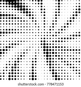 Grunge halftone black and white dots texture background. Spotted vector Abstract Texture
