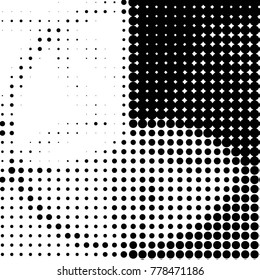 Grunge halftone black and white dots texture background. Spotted vector Abstract Texture
