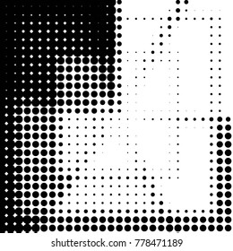 Grunge halftone black and white dots texture background. Spotted vector Abstract Texture
