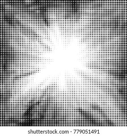 Grunge halftone black and white dots texture background. Spotted vector Abstract Texture
