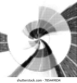 Grunge halftone black and white dots texture background. Spotted vector Abstract Texture
