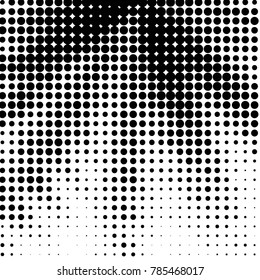 Grunge halftone black and white dots texture background. Spotted vector Abstract Texture
