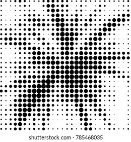 Grunge halftone black and white dots texture background. Spotted vector Abstract Texture
