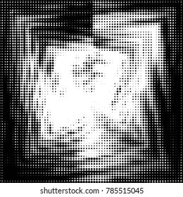 Grunge halftone black and white dots texture background. Spotted vector Abstract Texture
