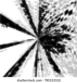 Grunge halftone black and white dots texture background. Spotted vector Abstract Texture
