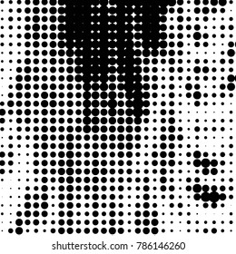 Grunge halftone black and white dots texture background. Spotted vector Abstract Texture
