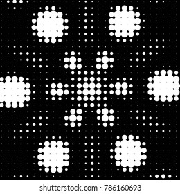 Grunge halftone black and white dots texture background. Spotted vector Abstract Texture
