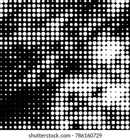 Grunge halftone black and white dots texture background. Spotted vector Abstract Texture
