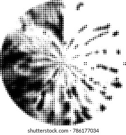Grunge halftone black and white dots texture background. Spotted vector Abstract Texture
