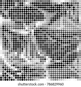 Grunge halftone black and white dots texture background. Spotted vector Abstract Texture
