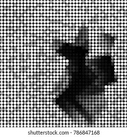 Grunge halftone black and white dots texture background. Spotted vector Abstract Texture
