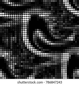 Grunge halftone black and white dots texture background. Spotted vector Abstract Texture
