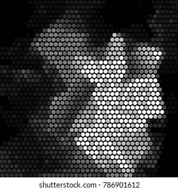 Grunge halftone black and white dots texture background. Spotted vector Abstract Texture
