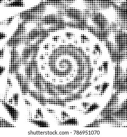 Grunge halftone black and white dots texture background. Spotted vector Abstract Texture
