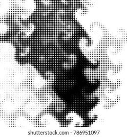 Grunge halftone black and white dots texture background. Spotted vector Abstract Texture
