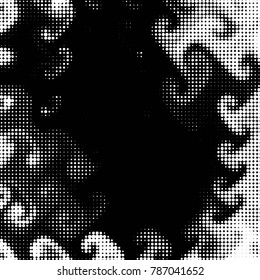 Grunge halftone black and white dots texture background. Spotted vector Abstract Texture

