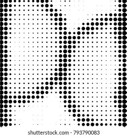 Grunge halftone black and white dots texture background. Spotted vector Abstract Texture
