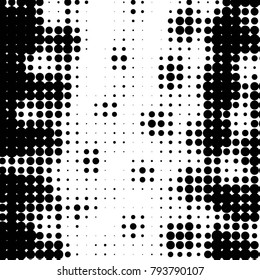 Grunge halftone black and white dots texture background. Spotted vector Abstract Texture
