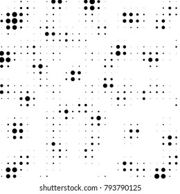 Grunge halftone black and white dots texture background. Spotted vector Abstract Texture
