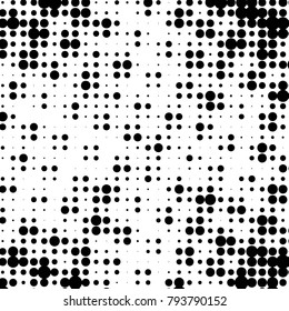 Grunge halftone black and white dots texture background. Spotted vector Abstract Texture
