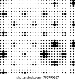 Grunge halftone black and white dots texture background. Spotted vector Abstract Texture
