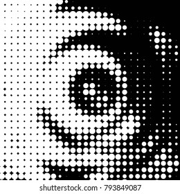Grunge halftone black and white dots texture background. Spotted vector Abstract Texture
