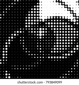 Grunge halftone black and white dots texture background. Spotted vector Abstract Texture
